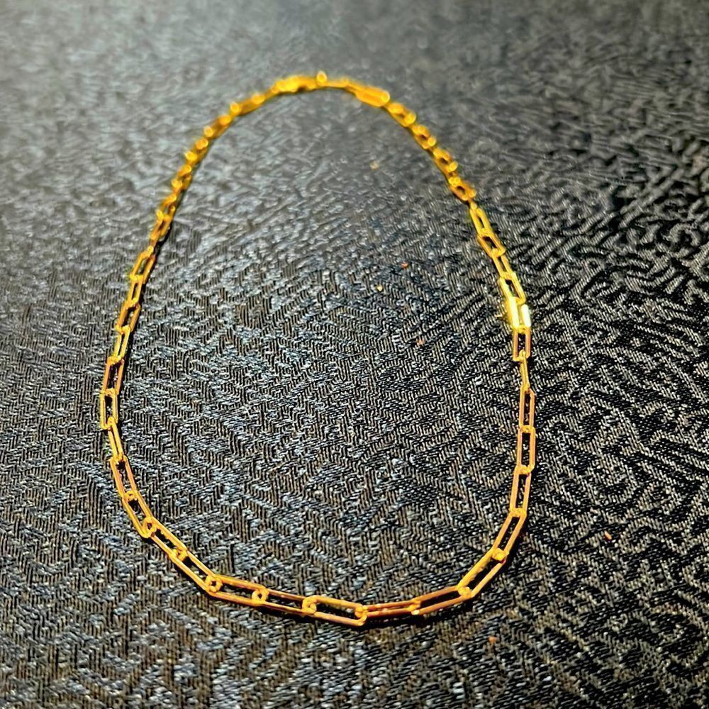 14k Gold Plated over Sterling Silver 16” Paper Clip Necklace. WA150